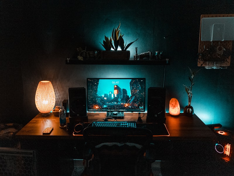 Editor writing a game guide by lamplight